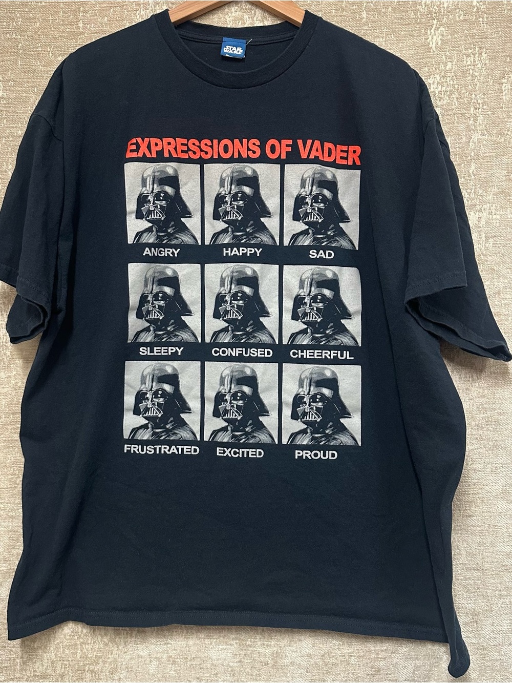 Star Wars Black Tee with Blue Tag and White Label